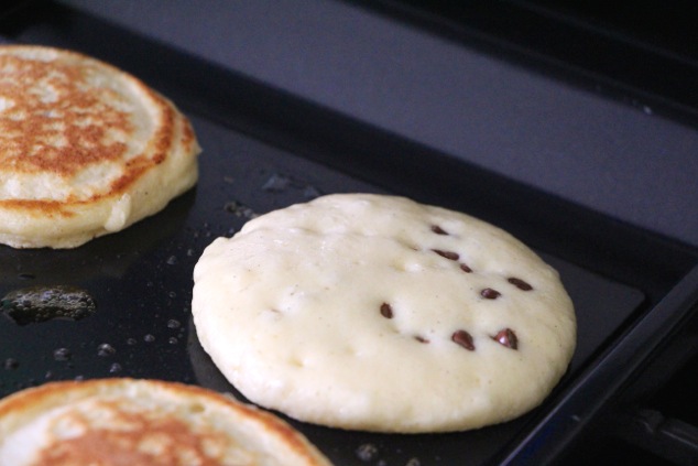 cooking pancakes up close