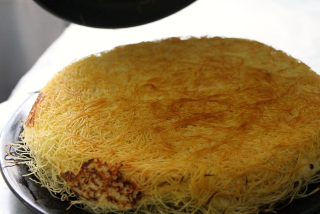 flipping Knafeh first time