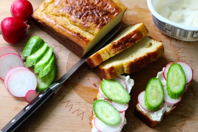 preparing sandwiches from tehina bread