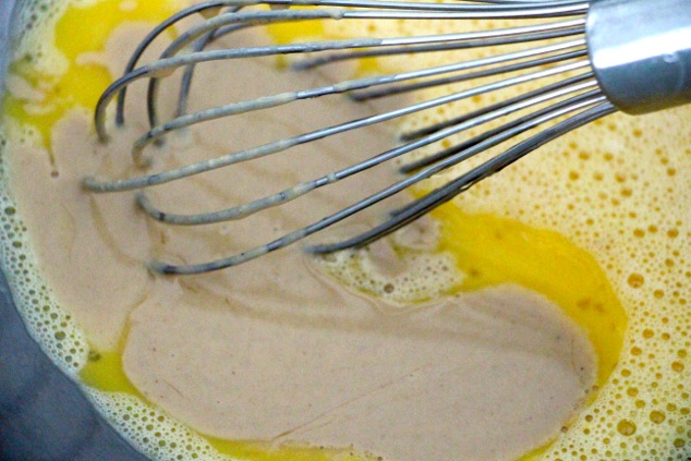 tehina in egg mixture
