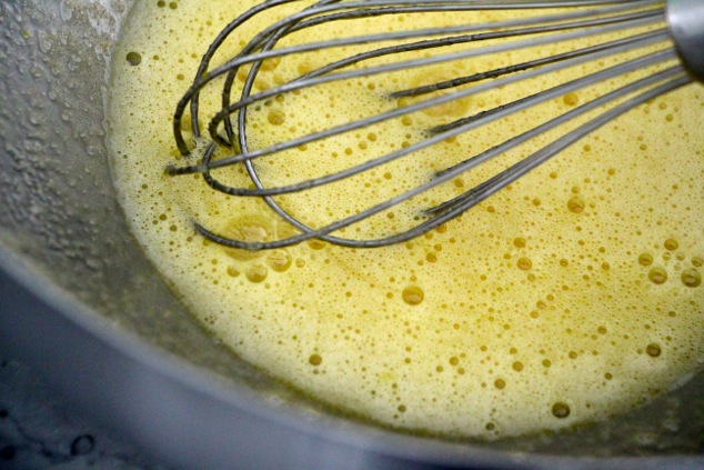 whisked eggs and sugar