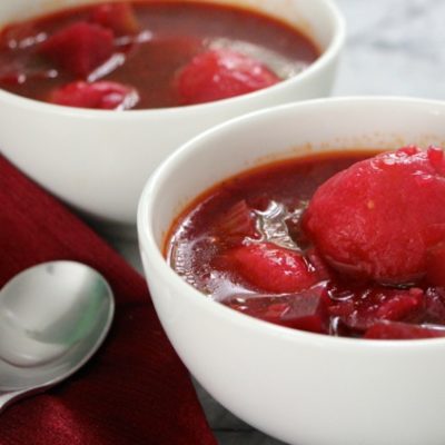 Kubbeh Selek Gone Vegetarian! – Beet Soup with Middle Eastern Dumplings