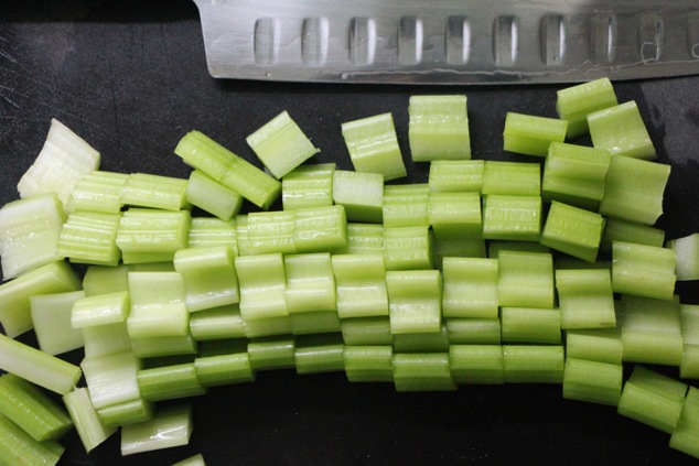 chopping celery