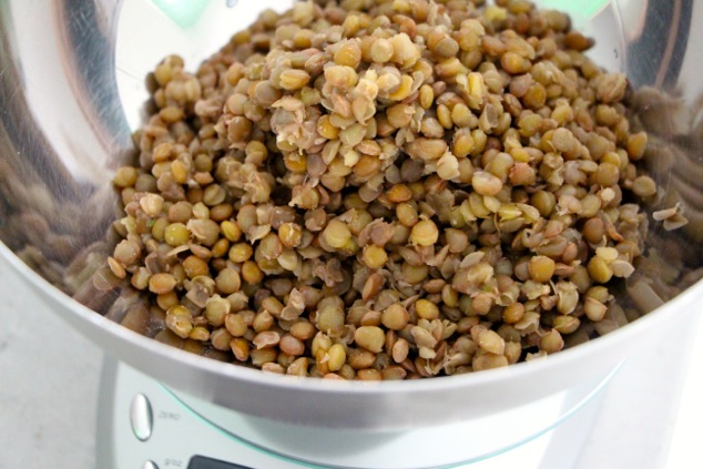 cooked lentils in a bowl