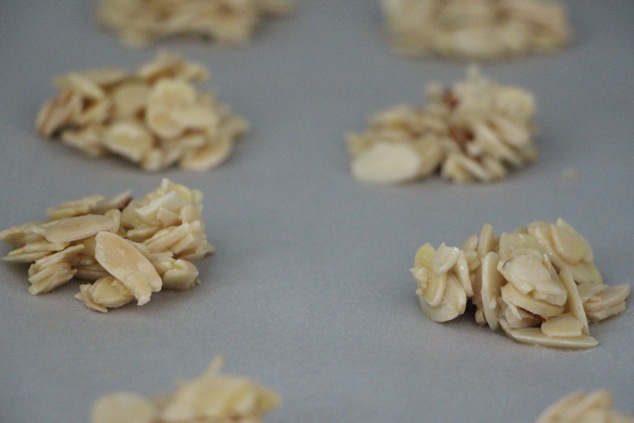 cookies formed on tray close up