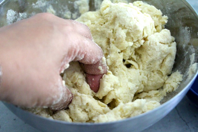 kneading the Kubbeh dough