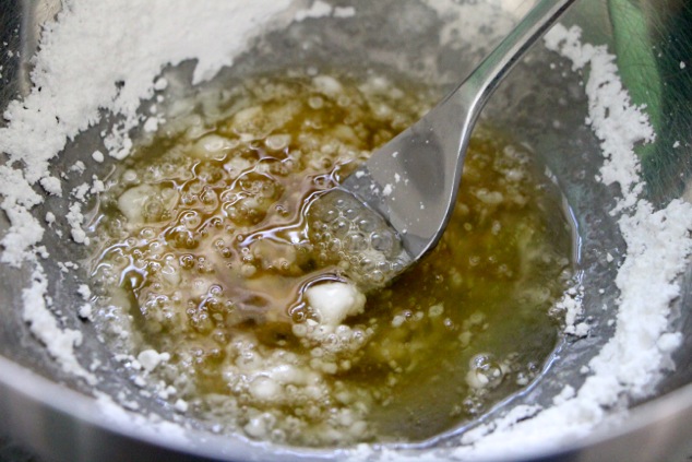 mixing the egg white mixture