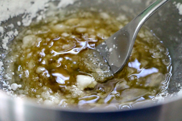 mixing the egg white mixture