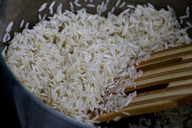 sautéing white rice