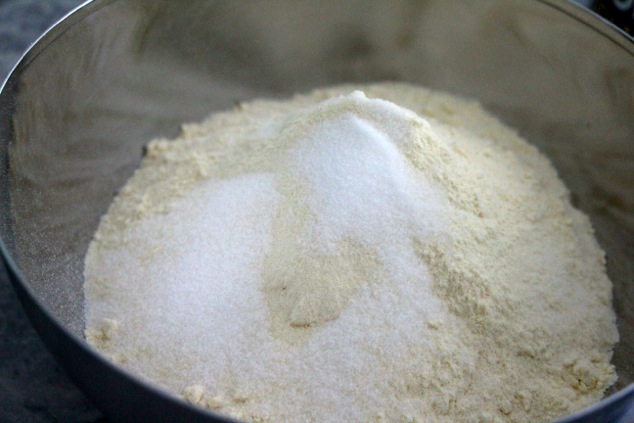 semolina and salt in a bowl