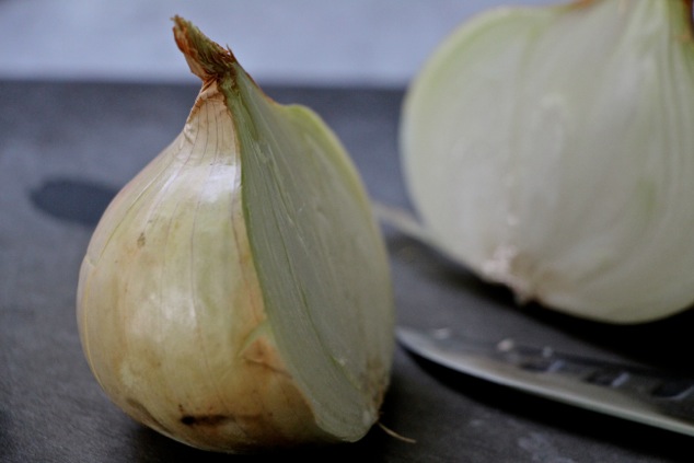 sweet onion cut in half