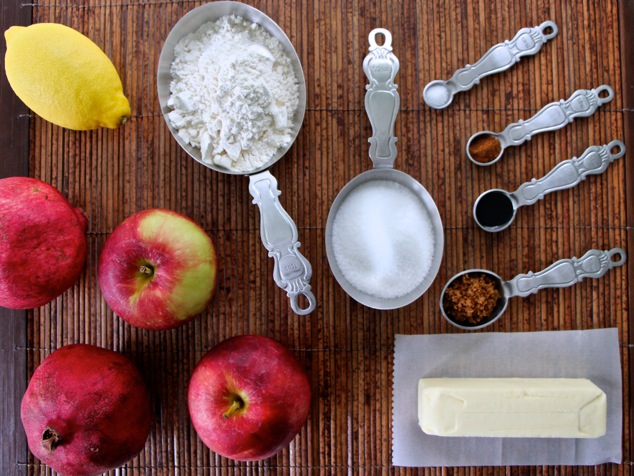 Rosh Hashana Apple Pomegranate Crumble ingredients