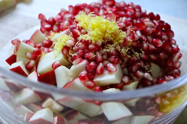 adding lemon zest and lemon juice