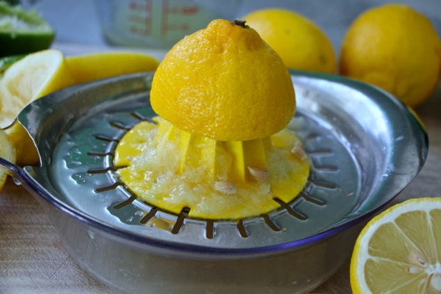 squeezing lemon juice