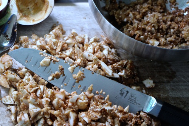 chopped eggplant