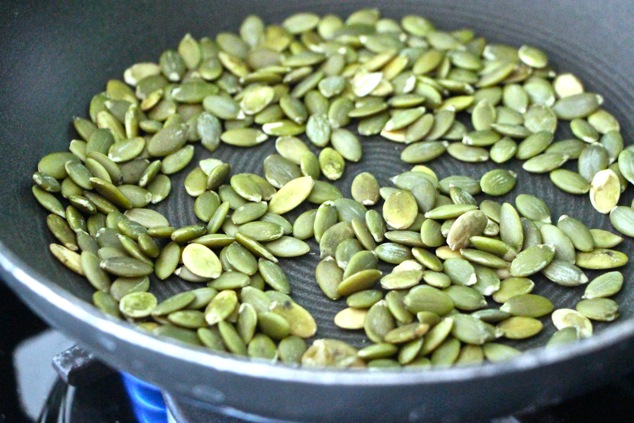 toasting pumpkin seeds