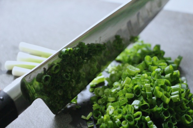 chopping green onions