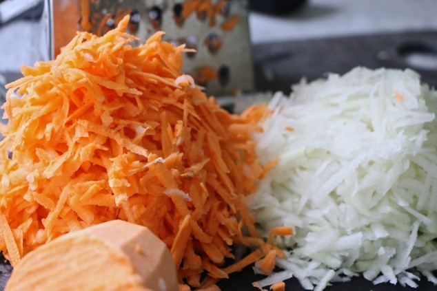 grated sweet potato