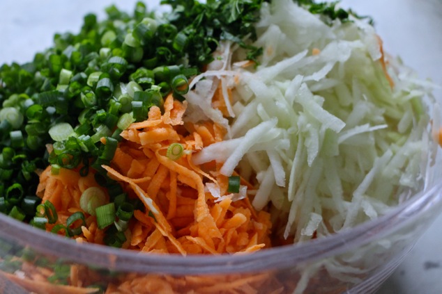 latkes ingredients in bowl