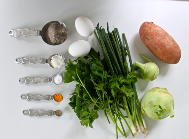 sweet potato kohlrabi latkes ingredients