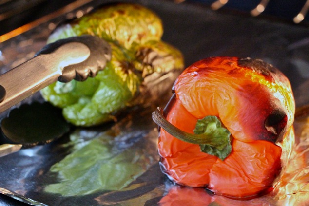 turning green pepper while roasting in oven