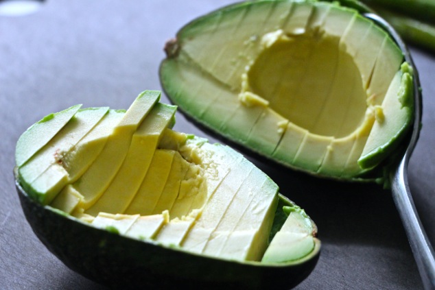 slicing avocado