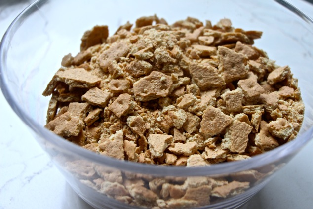 broken graham crackers in a bowl