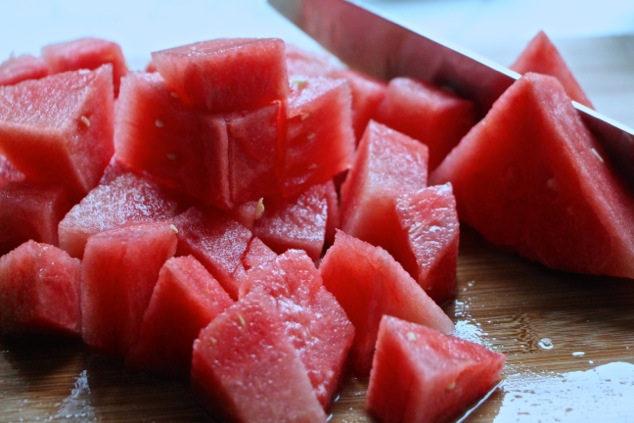 cutting watermelon