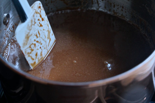 mixing the fudge