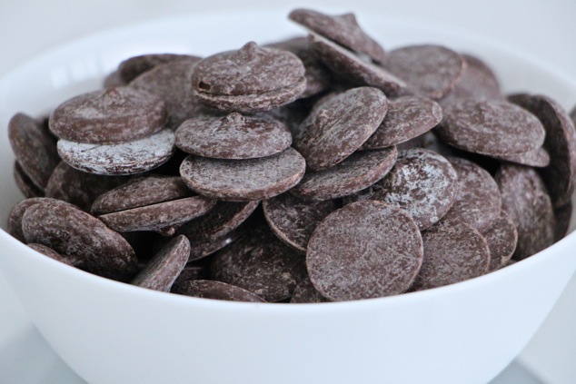 chocolate coins in a bowl up close