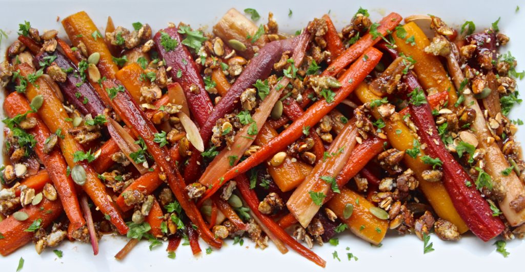 glazed carrots with fresh parsley from above