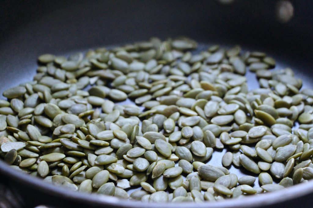 toasting pumpkin seeds